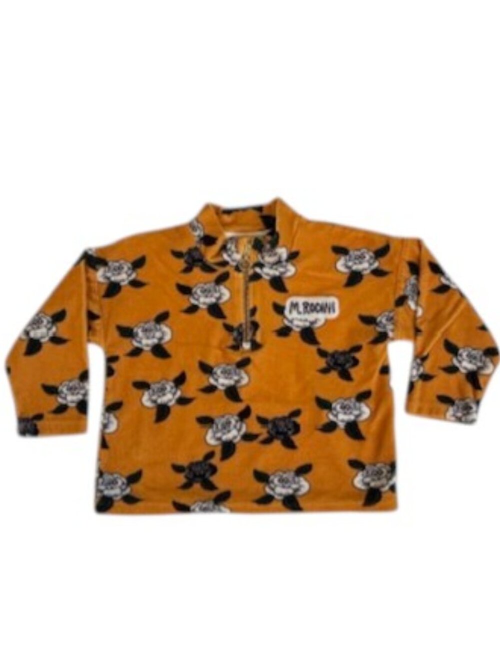 Mini Rodini Floral Velour Half-Zip Top Size 3-5Y